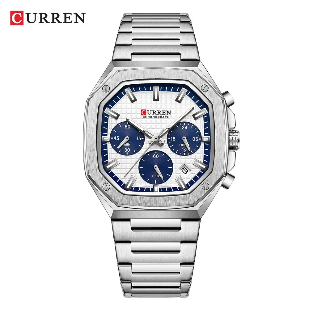 CURREN Men Watch Top Brand Luxury Sports Quartz Mens Watches Full Steel Waterproof Chronograph Wristwatch Men Relogio Masculino
