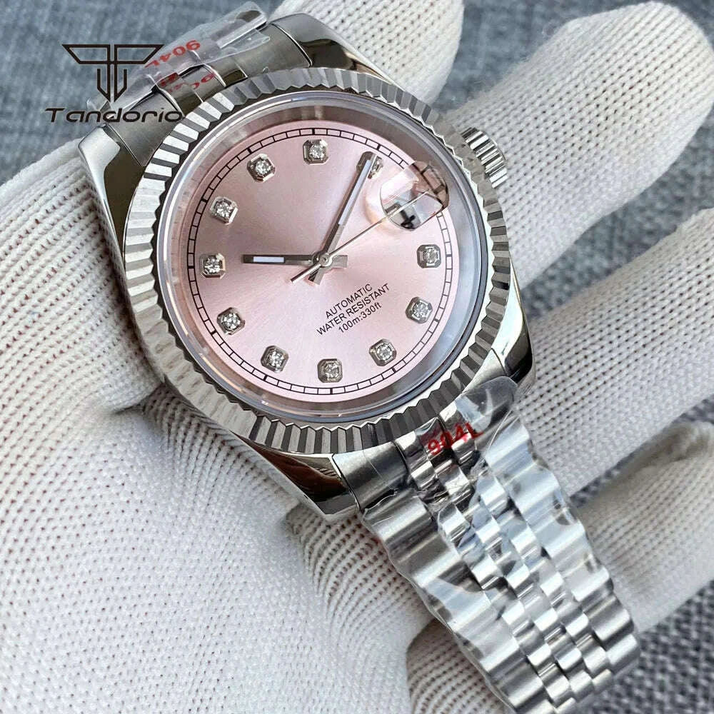 tandorio-sapphire-pink-sunburst-steel-36mm-nh35-automatic-watch-for-lady-diamond-marks-39mm-men-wristwatch-date-lume-mechanicalkimlud-womens-fashion-34610419