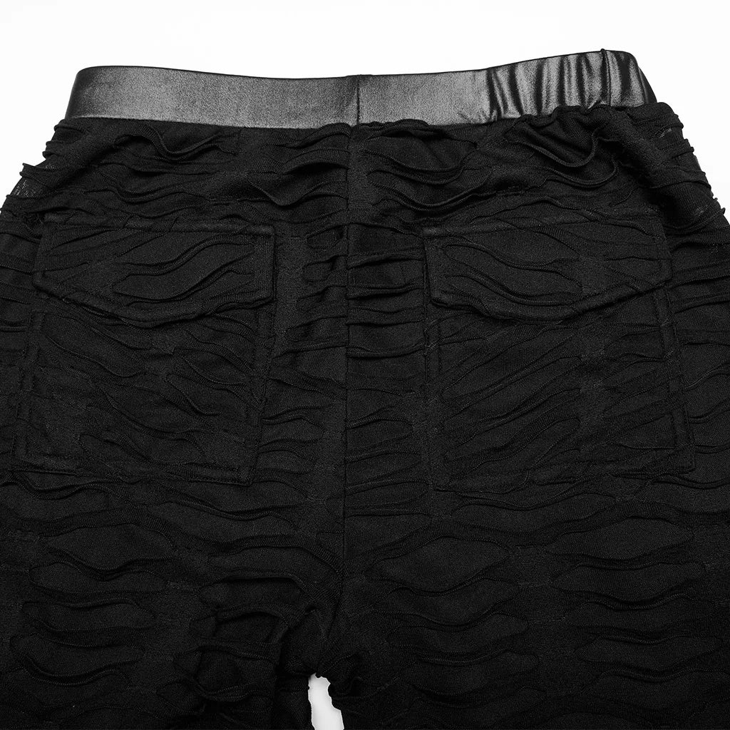 PUNK RAVE Women's Gothic Decayed Slim-fit Leggings Punk Meta Eyelets Webbing Personality Thin Black Pants Spring/summer