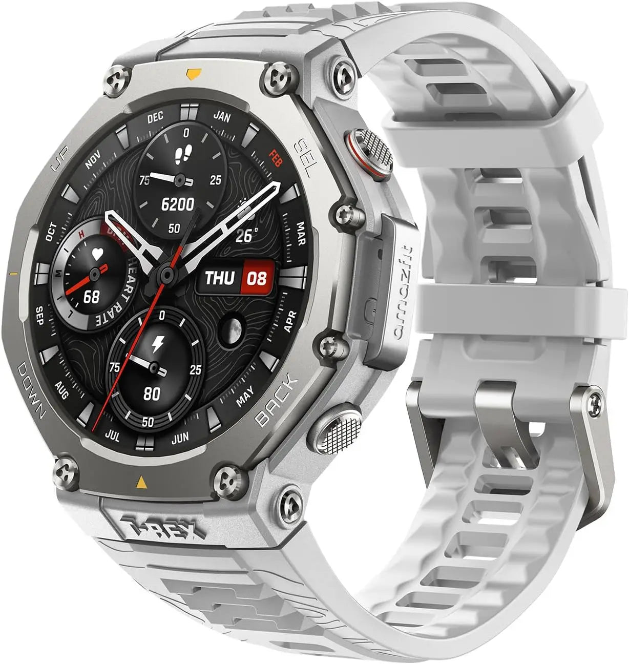 Military Smart Watch 48mm AMOLED GPS — Black | KIMLUD
