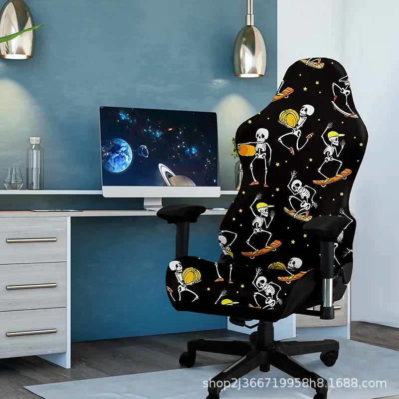 One-Piece Stretch Gaming Chair Cover Brilliant Green Light Chair Cover High Elasticity for Office Gaming Chairs Home Decoration