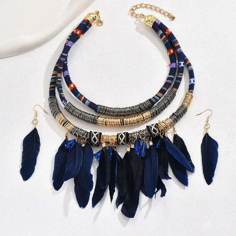 fashion-vintage-ethnic-feather-choker-necklace-earrings-set-for-women-multilayer-nekclace-earrings-jewelry-setskimlud-womens-fashion-34624542