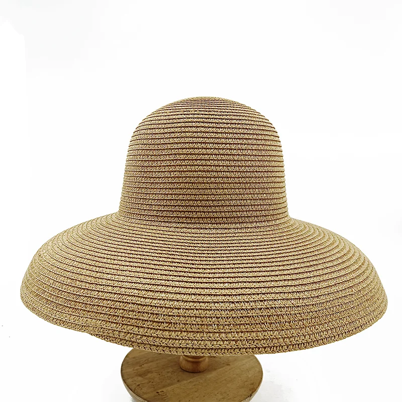 Straw Sun Hat Hepburn Foldable — Rose Red | KIMLUD