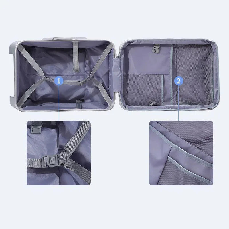 Waterproof ABS Carry-On Luggage For Kids Travel Companion With Multi-Function Design — Sky-Blue | KIMLUD