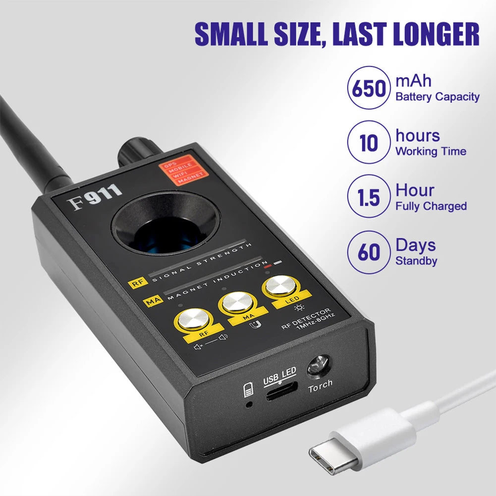 Portable Hidden Camera Detector Infrared Scanner — Black | KIMLUD