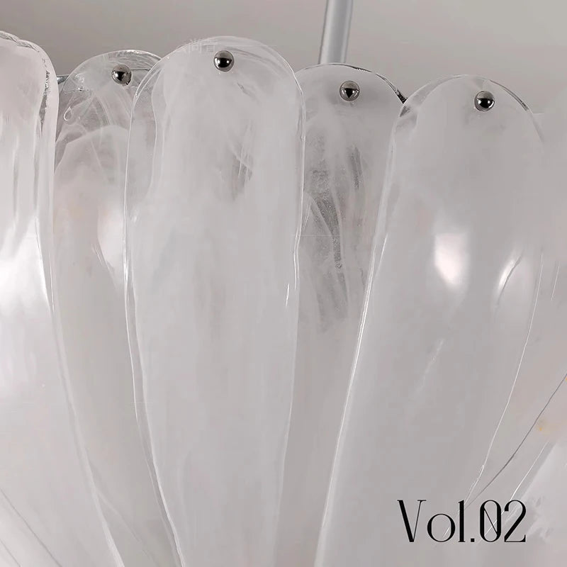 LED Flower Bud Home Living Room White Cloud Glass Pendant Light LED Lamp Ceiling Chandelier Italy Design Lighting Fixture Lustre