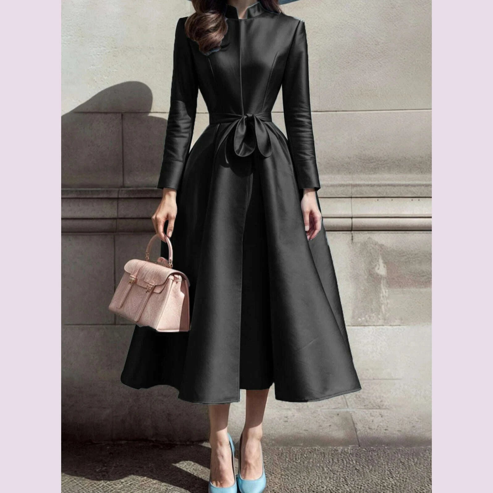 elegant-dress-for-women-stand-collar-pleated-a-line-long-sleeve-sweet-party-club-evening-wedding-guest-midi-dresses-with-belt-kimlud-kimlud-33922382