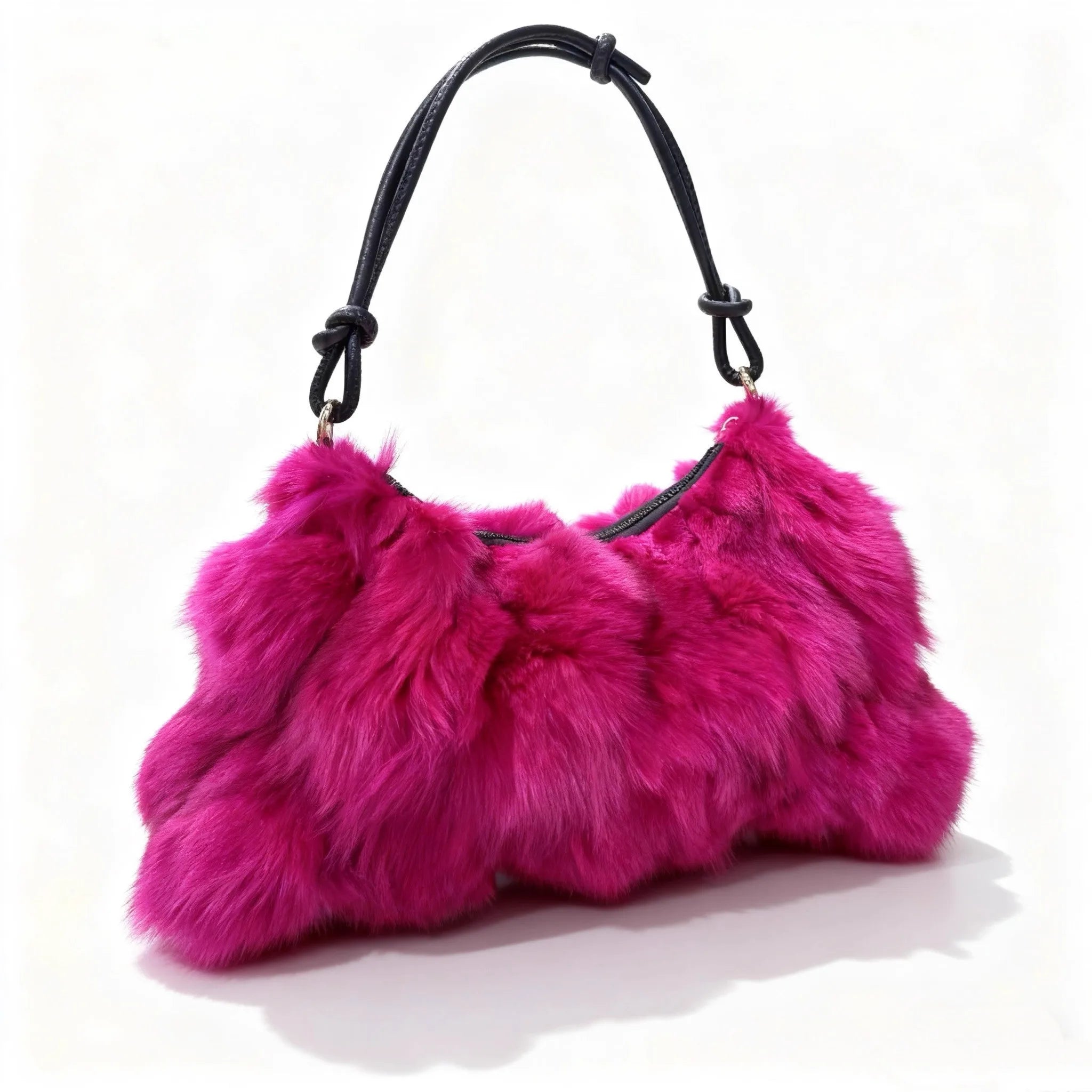 Winter Fox Fur Bag Women's Bag Fashion Handbag Ladies Bags Purses Women Shoulder Bag Real Silver Fox Fur Messenger Bags