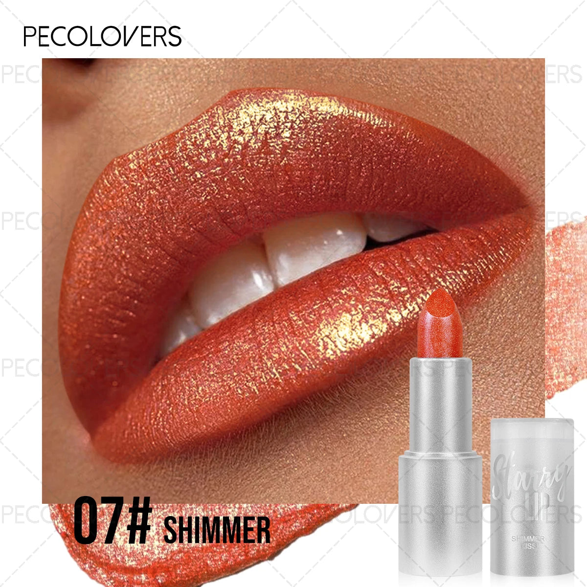 Pearlescent Glitter Lipstick Long-Lasting Shine With Sparkling Finish — Iridescent | KIMLUD