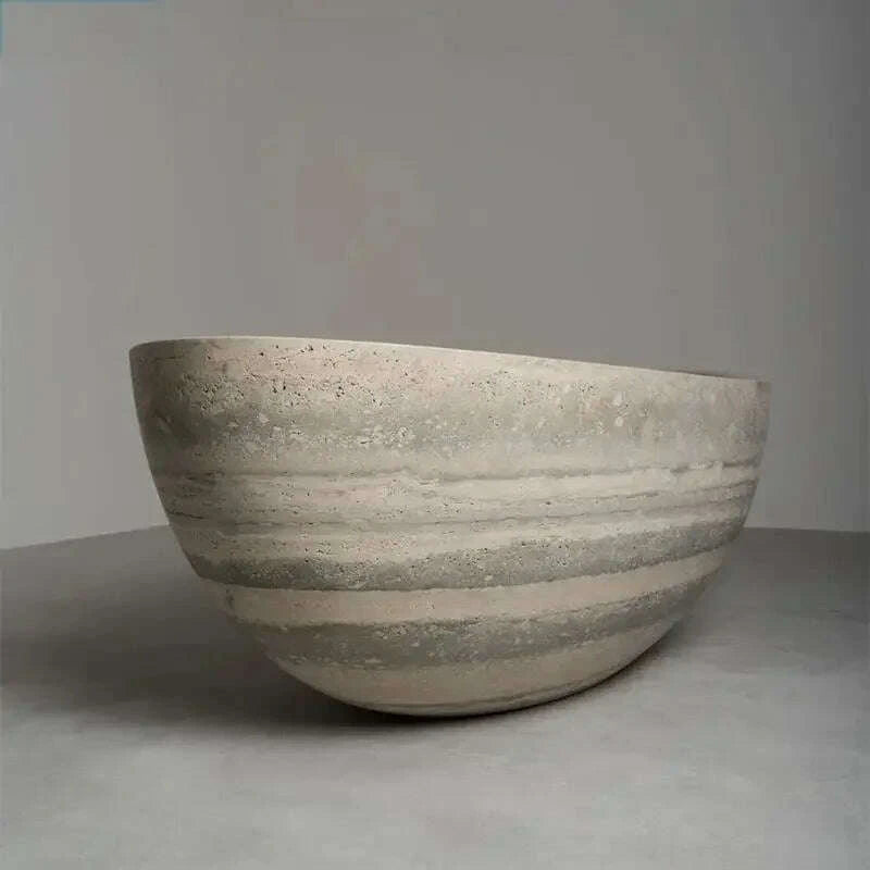 KIMLUD, Customizable Freestanding Marble Bathtub Natural Stone Tub, Luxury Soaking Tub for Villa/Hotel, 180cm Carrara Royal Cream Bath, KIMLUD Womens Clothes