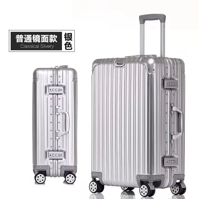 New All Aluminum Travel Luggage High End Fashion Luggage Perfect For Boarding Spinner International Brand Travel Suitcase
