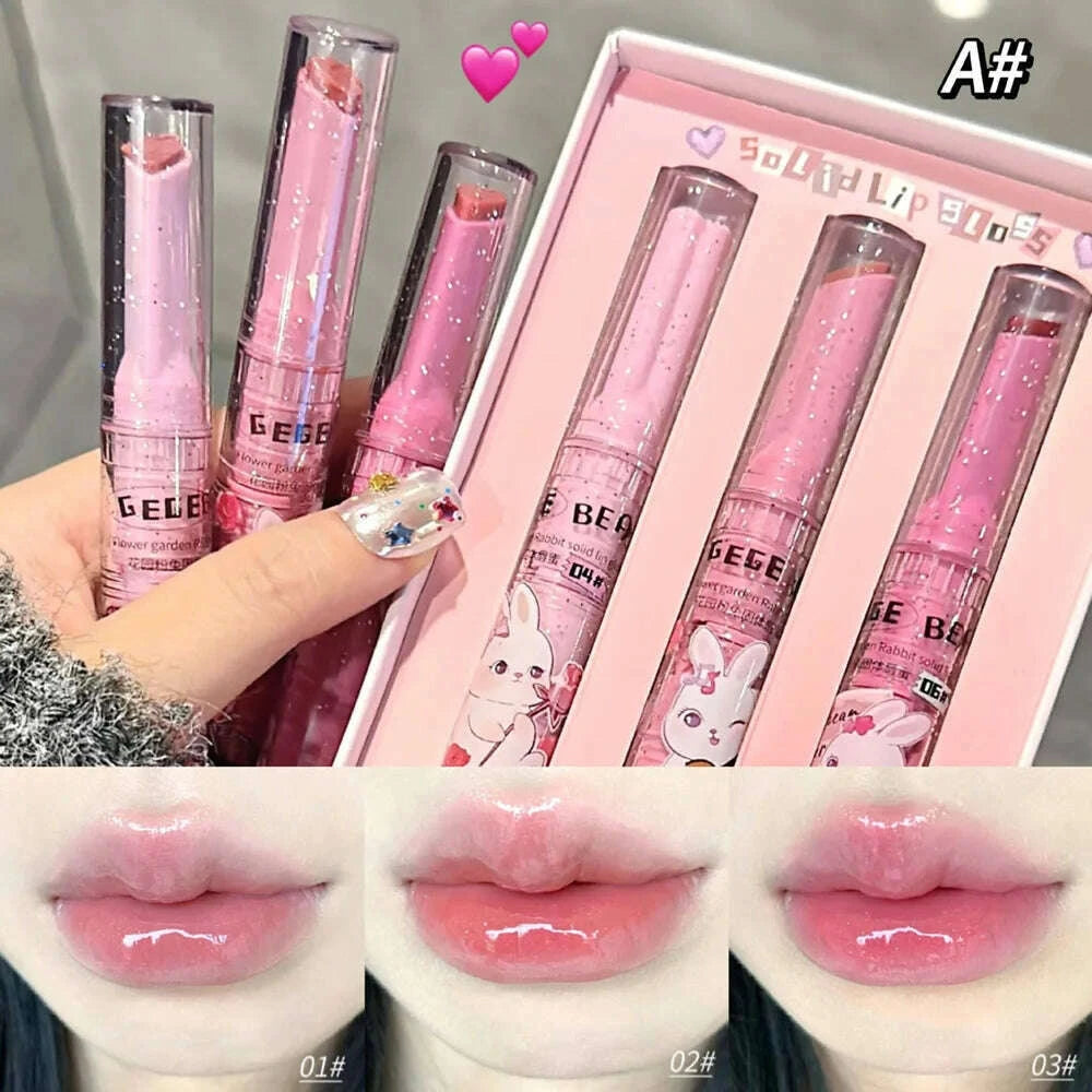 gege-bear-garden-pink-rabbit-solid-lip-gloss-moisturizing-watery-colored-lip-balm-long-lasting-and-tender-lip-balm-kimlud-kimlud-33921889