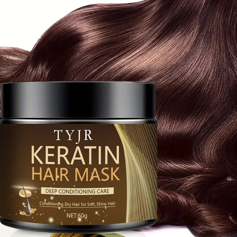 Keratin Hair Mask Professional Hair Care Deep Repair Mask Suitable for All Hair Types | Small Travel Bag/60G