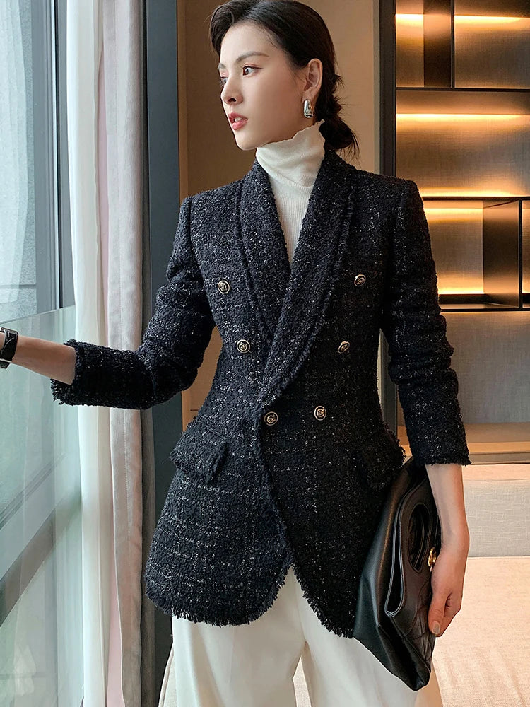 Suit Jacket – Slim Fit – Blended Fabric – Black | KIMLUD