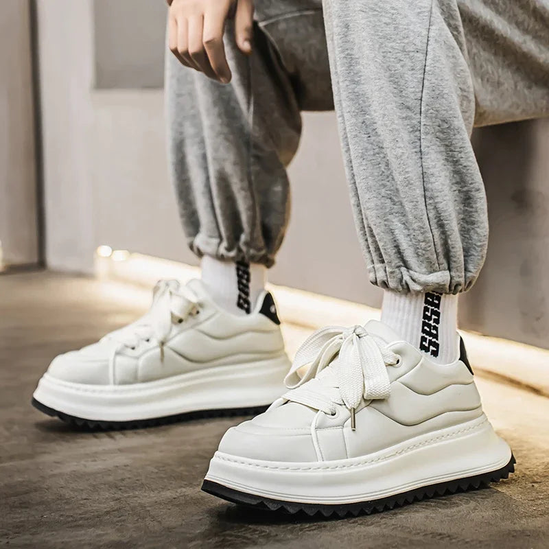Chunky Sneaker – Height Platform – Microfiber Leather – Lace-Up | KIMLUD