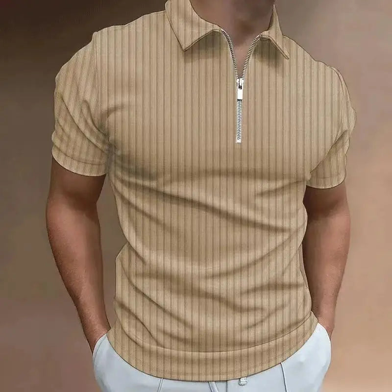 Polo Shirt – Zipper Detail – Viscose – White | KIMLUD