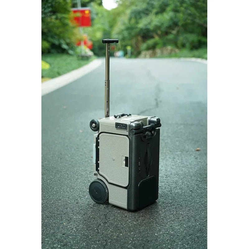 Metallic Travel Luggage 20-Inch Trolley — Gray | KIMLUD