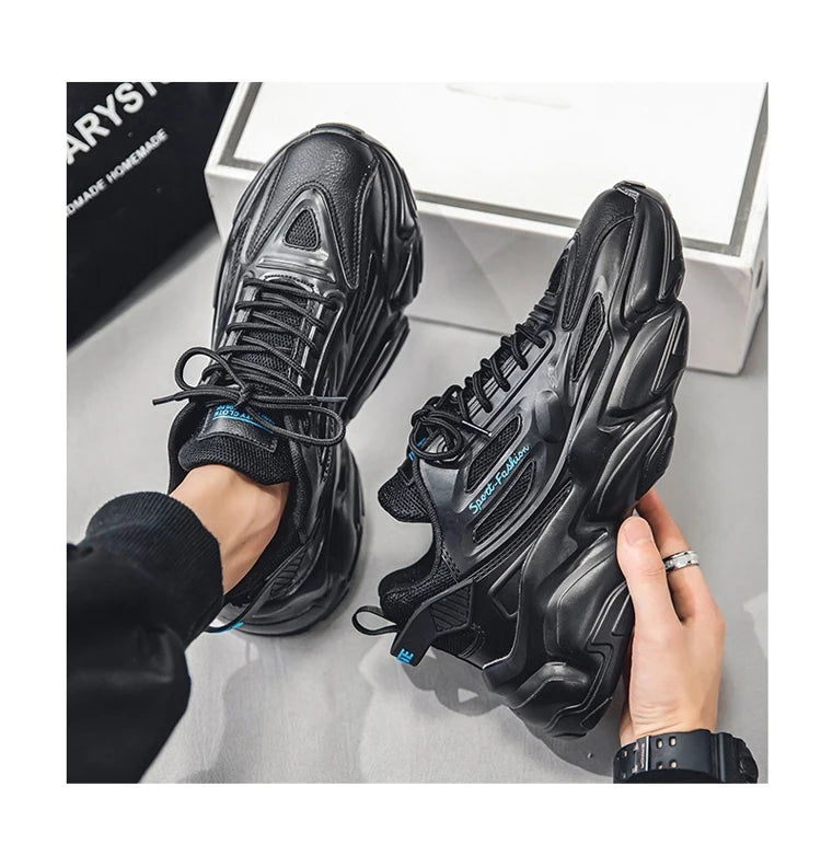 Breathable Mesh Sneakers Sport Walking — Black | KIMLUD
