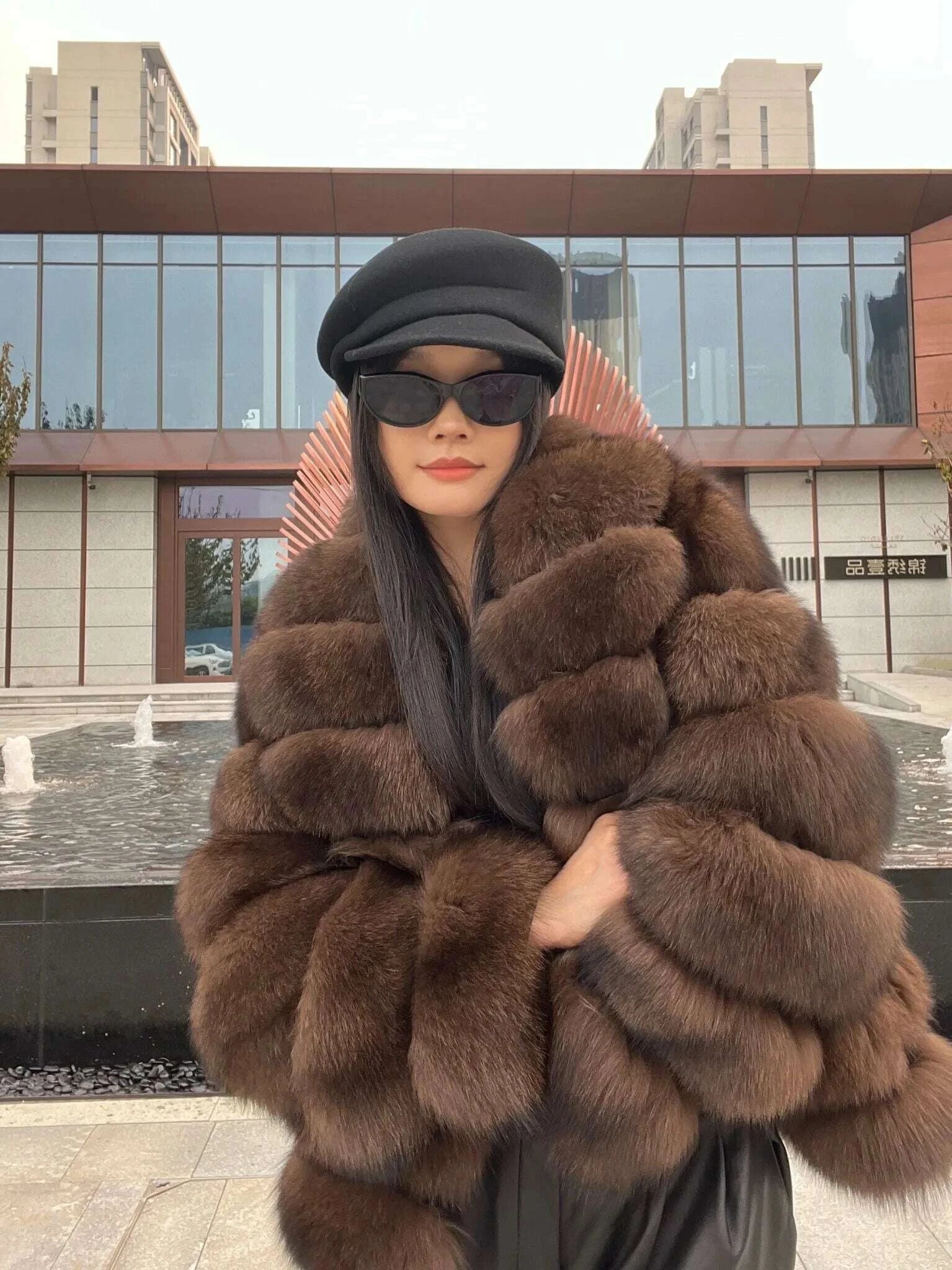 KIMLUD, Hot selling winter sable fashion Finnish imported fox fur coat new lapel collar women high-end real fox fur jacket, KIMLUD Womens Clothes