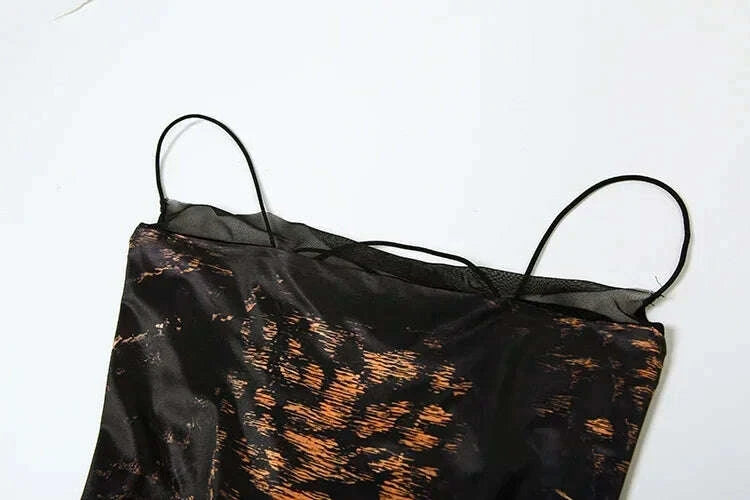 KIMLUD, Maxi Dress Women Leopard Panelled Draped Backless Lace Up Sheath Long Robe Female Classic Party Club Vestidos, KIMLUD Womens Clothes