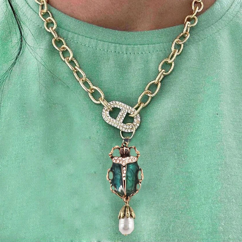 Choker Necklace – Multilayer Star Heart Tassel Pendant – Copper | KIMLUD