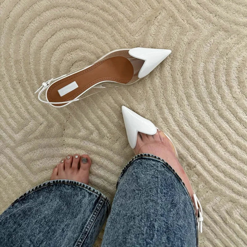Transparent PVC Pointed Stiletto Pumps — Clear | KIMLUD