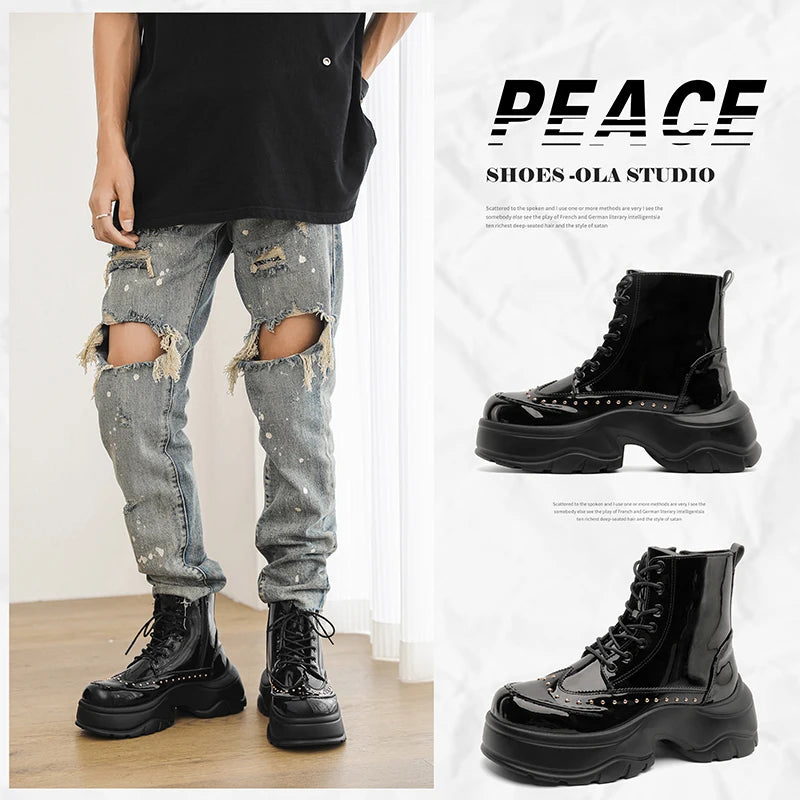 Motorcycle Boots – Sequined Toe Detail – Ankle Boots | KIMLUD