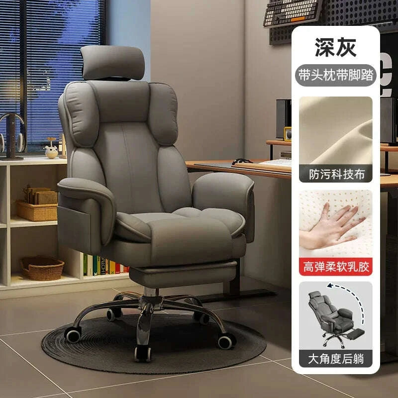 KIMLUD, Office Chair Ergonomic Big Tall Computer Desk Chair with Retractable Adjustable Headrest Leather Chair with Flip up Armrests, KIMLUD Womens Clothes