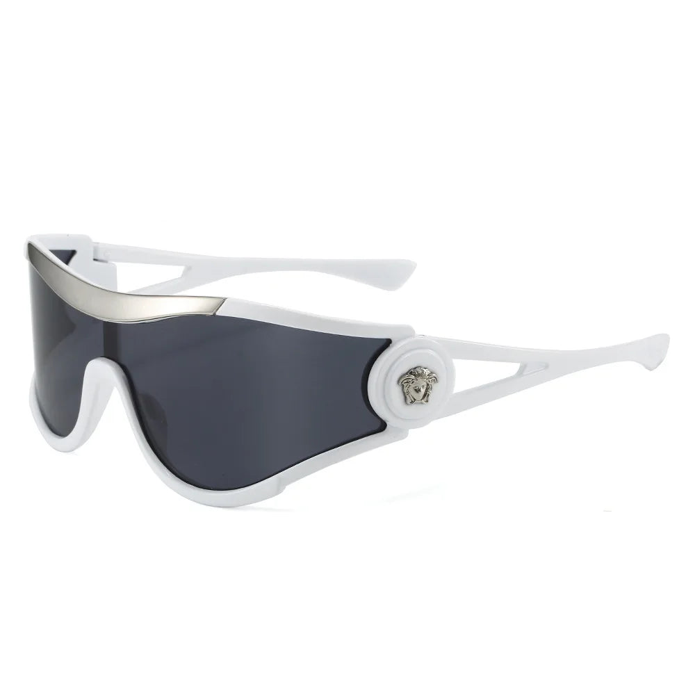 Plastic Oversized Sunglasses Solid — Gold | KIMLUD