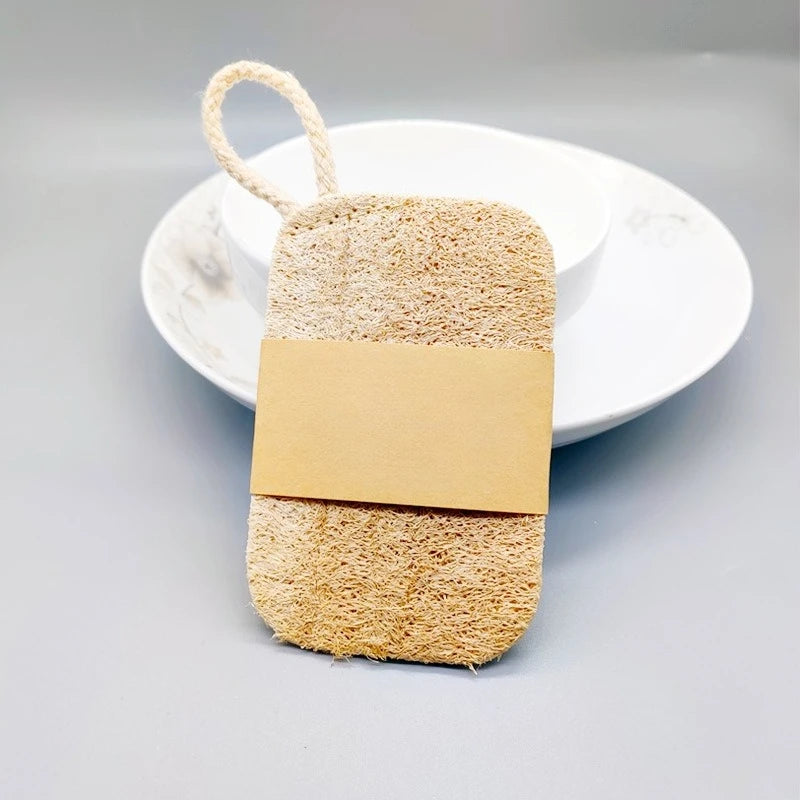 Natural Luffa Dish Scrub Pad Seaweed Sponge Lattice — Natural Beige | KIMLUD