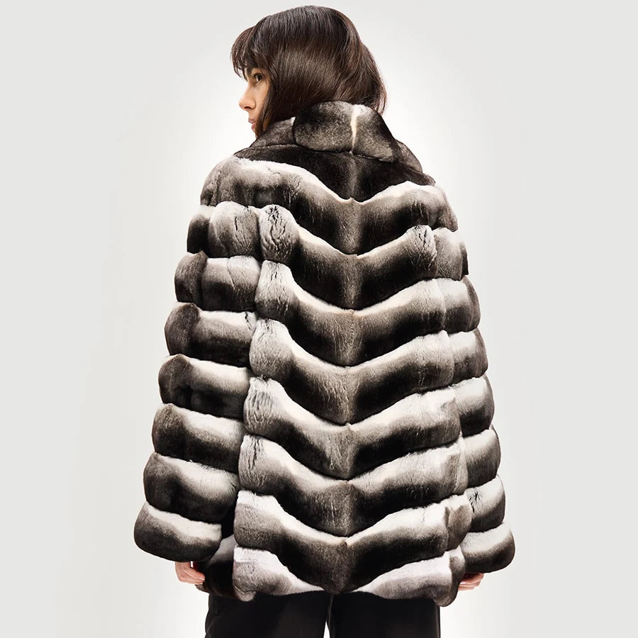 Nature Rex Rabbit Fur Jackets For Womens Real Rex Rabbit Fur Coat With Lapel New Arrivals Real Rabbit Fur Jacket