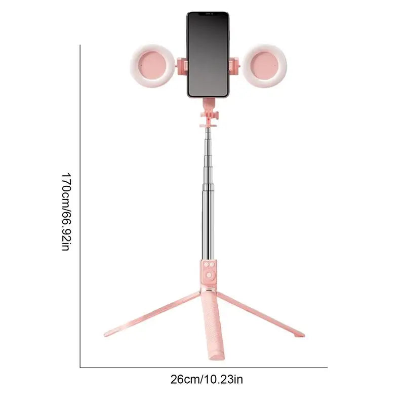 6 In 1 Selfie Stick Tripod Portable 67Inch Height Tripod Stick With Wireless Remote Cell Phone Holder Travel Phone
