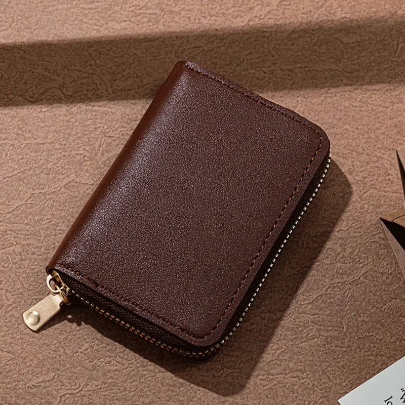 Cloth Card Bag Zippered Vertical Organizer — Black | KIMLUD