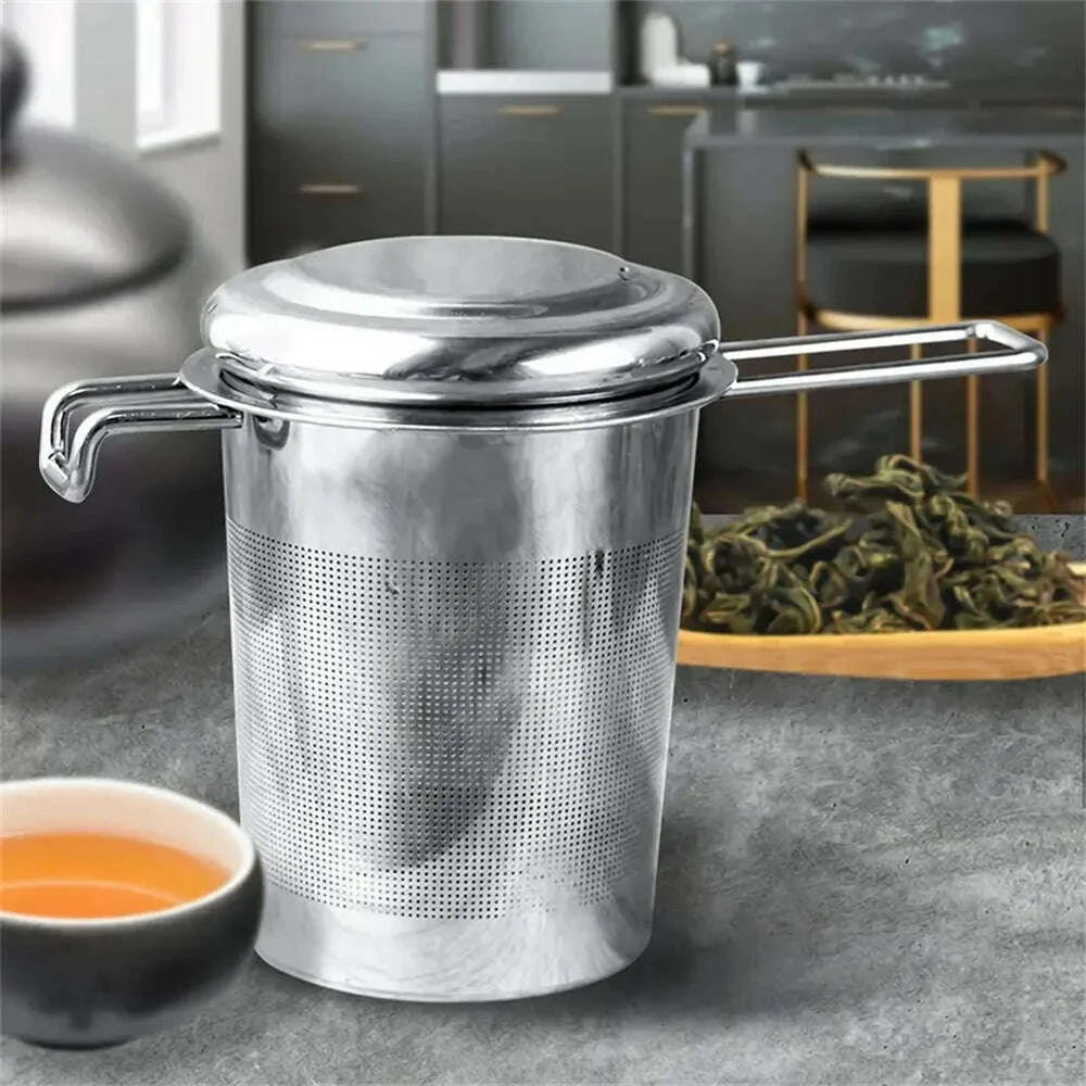 1pc-premium-stainless-steel-tea-filter-extended-folding-handle-loose-tea-drainer-with-lidanti-scald-multi-purpose-tea-strainerkimlud-womens-fashion-34620194