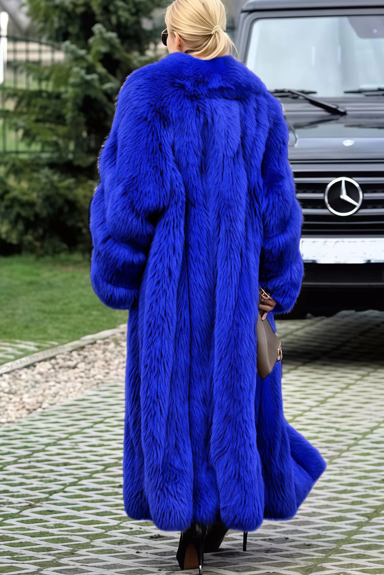 Chic Oriented Women's Faux Grass Outerwear Fashionable Casual Comfort Autumn-Winter Long Solid Color Lapel Faux Grass Coat