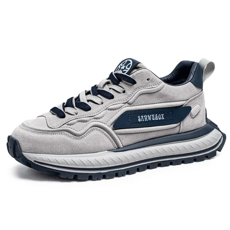 Color-Block Dad Shoes Men's Spring Autumn New Style Thick Bottom Sports Shoes Casual Running Shoes Low Cut Breathable Mesh