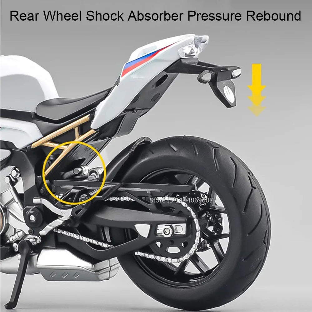 1:12 S1000RR Model Motorcycles Kawazaki NINJA H2R Toys Alloy Diecast Sound Light Shock Absorption Simulation Motorcycle Boy Gift