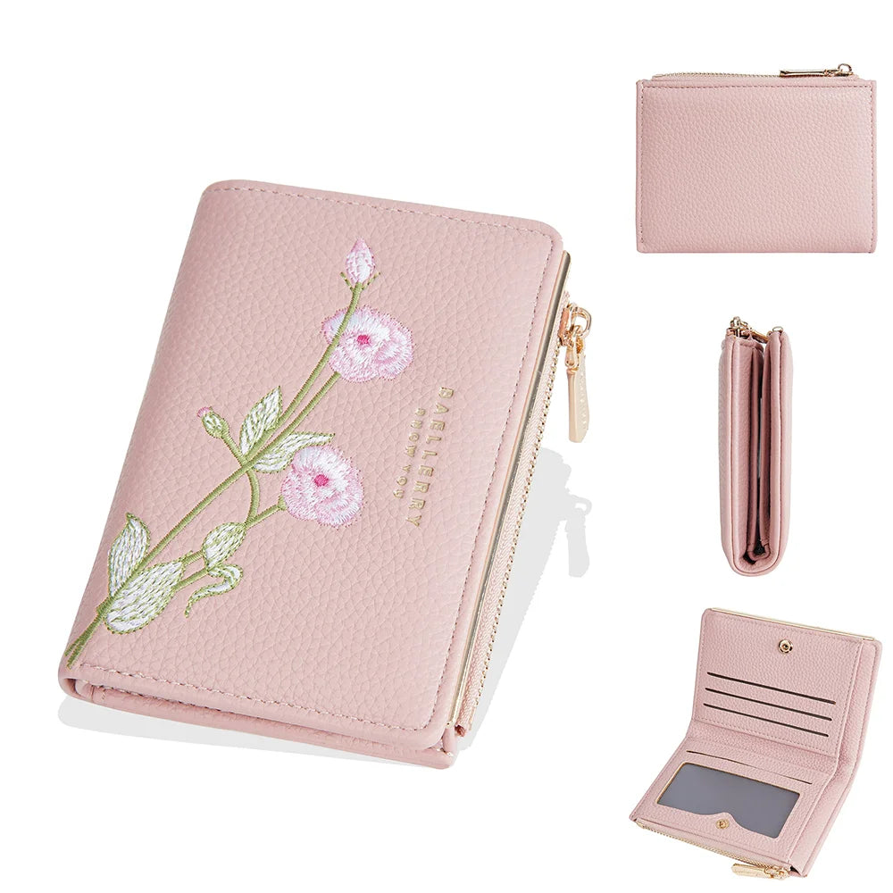 Baellerry New Short Women Wallets Simple Card Holder Zipper Female Coin Purse High Quality Slim Card Bag For Girls