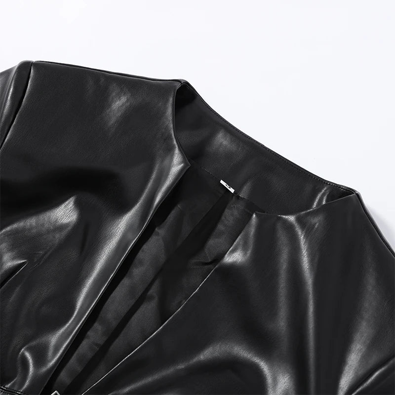 Jacket Skirt Set - Studded Trim - Cropped Zip-Up - Women | KIMLUD