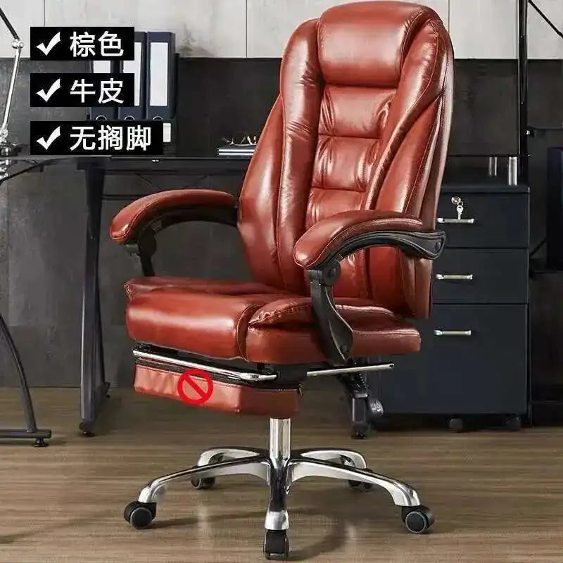 Executive Seat Office Chair Leather Study Wheels Modern Hand Relax Armchairs Library Fashion Cadeira Presidente Office Furniture