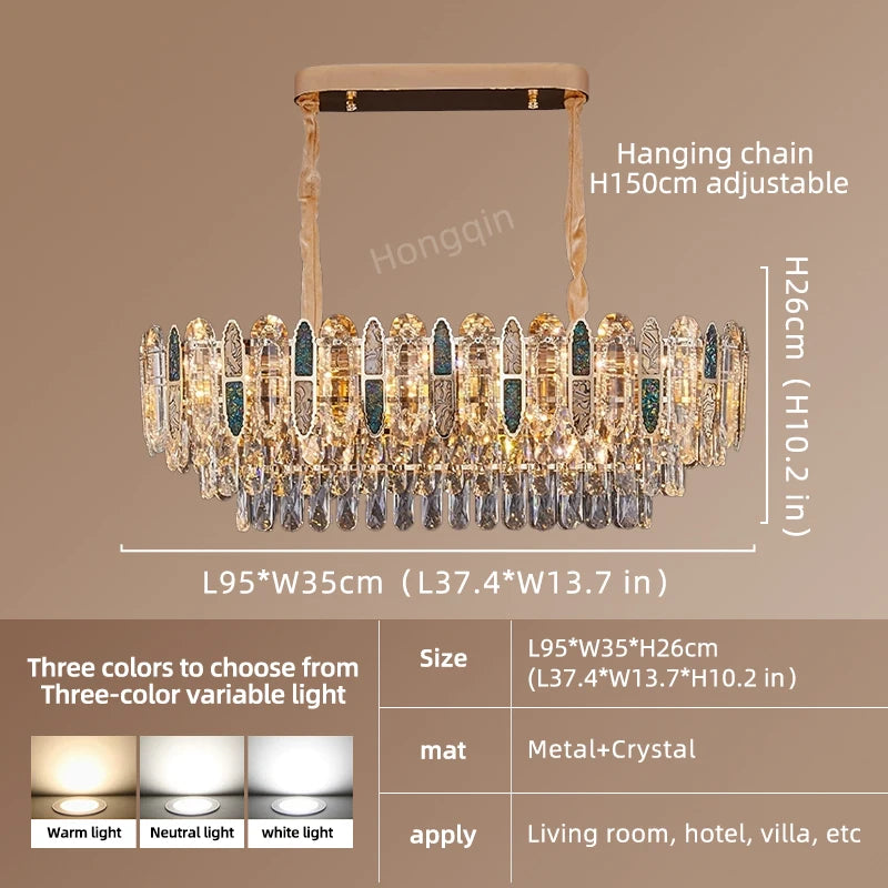 Ceiling for Dining Room Modern Led Crystal Chandelier Ceiling Hanging Lamp for Living Room Villa Loft Pendant Lighting