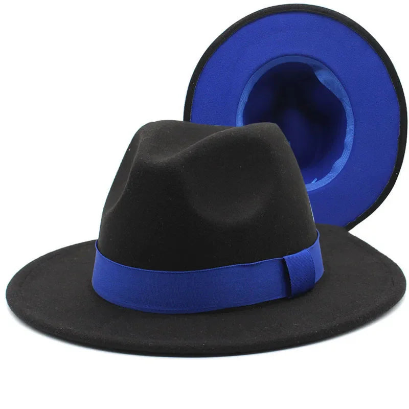 Fedora Hat – Double Sided – Polyester – Black And White | KIMLUD