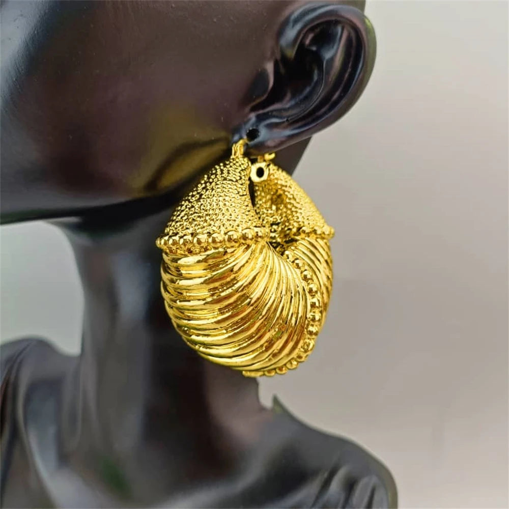 Goldplated Irregular Drop Earrings — Gold | KIMLUD