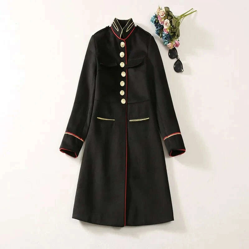 KIMLUD, Winter New Women Woolen Coat Fashion Single Breasted Coat, KIMLUD Womens Clothes