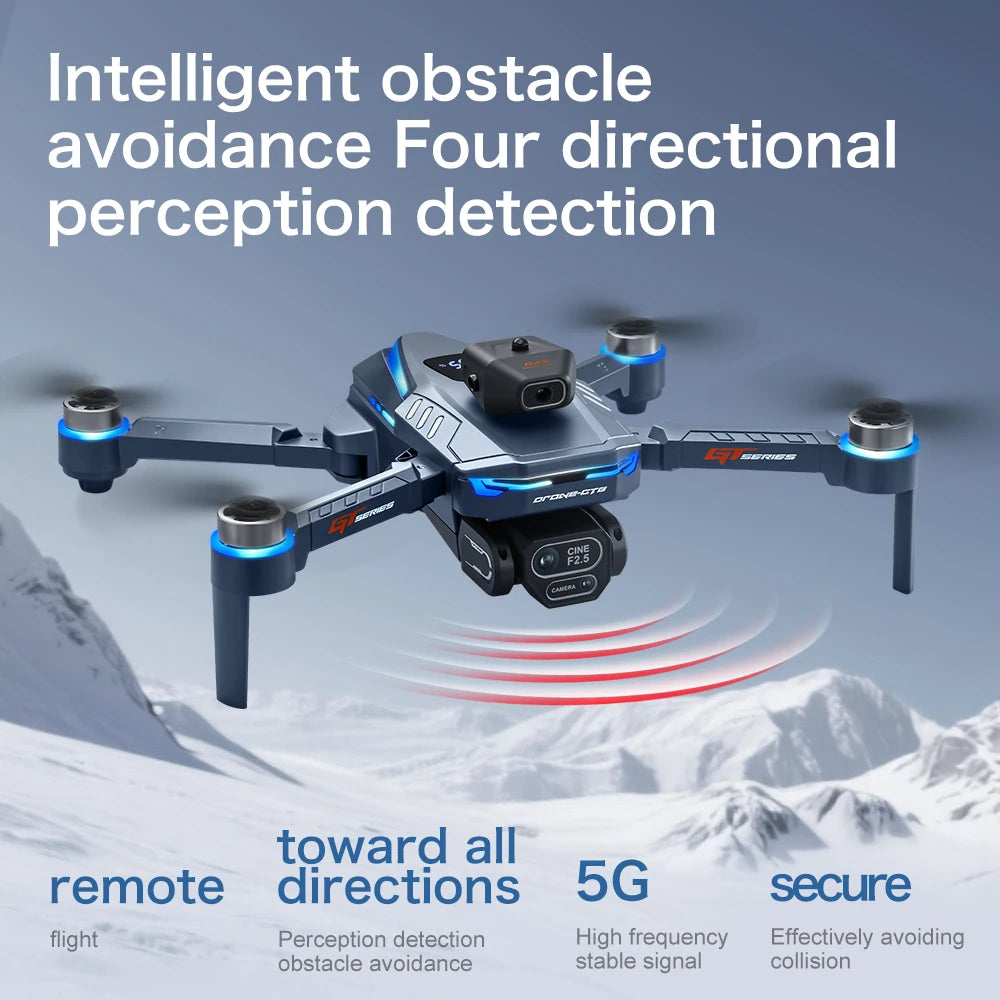 2025 NEW GT8 Pro WIFI FPV Drone Wide Angle HD Camera Intelligent Obstacle Avoidance Quadcopter Height Hold RC Foldable Toys Gift