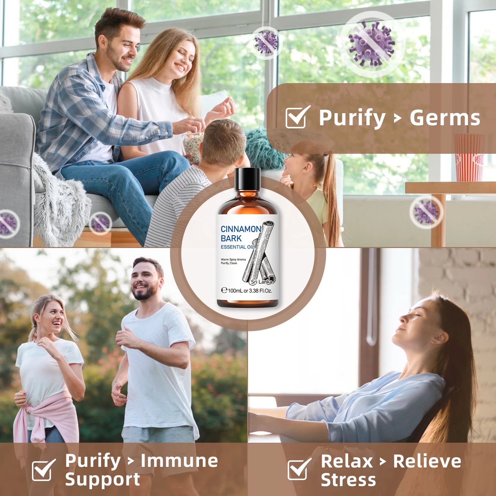 Pure Essential Oil Cinnamon Bark Extract — Amber | KIMLUD