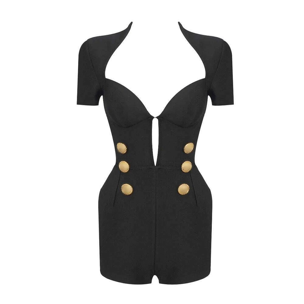 vc-2024-summer-new-womens-black-structured-romper-cut-out-short-sleeves-gold-button-details-bandage-bodycon-short-jumpsuitkimlud-womens-fashion-34625435