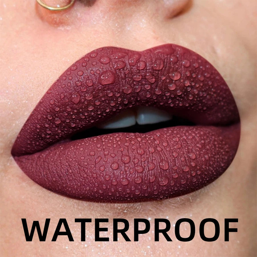 19 Colors Matte Velvet Lip Gloss Waterproof Liquid Lipstick Nude Black Lips Tint Makeup Lip Glaze Cosmetics Red Lip Stain Beauty