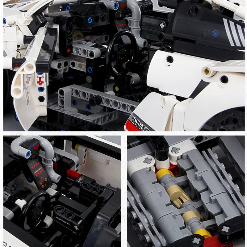 1580PCS+ 1:8 Super Race Car Building Set 42096 Mechanical Group Bricks Assembly DIY Model Toy MOC Creative Collection Gift Decor