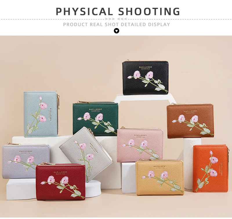 Baellerry New Short Women Wallets Simple Card Holder Zipper Female Coin Purse High Quality Slim Card Bag For Girls